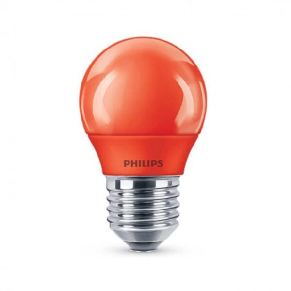 Bec LED Philips COLORED RED P45, E27, 3.1W (25W), lumina