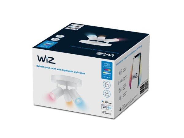 Spot LED RGB WiZ Imageo, Wi-Fi, Bluetooth, control vocal, 3xGU10, - Image 5