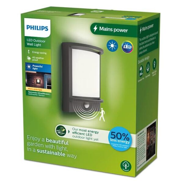 Aplica LED pentru exterior cu senzor de miscare Philips SAMONDRA,