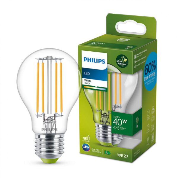 Bec LED Philips Classic A60, Ultra Efficient Light, E27, 2.3W - Image 4