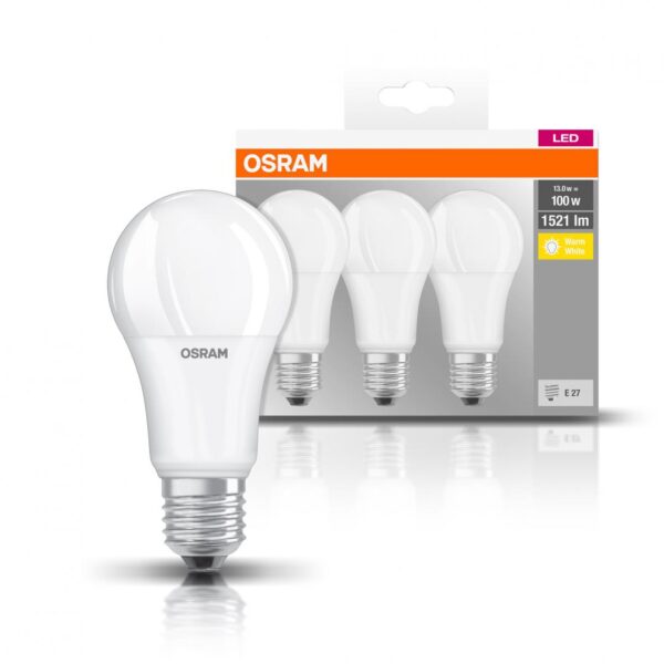 3 Becuri LED Osram Base Classic A, E27, 13W (100W), - Image 4