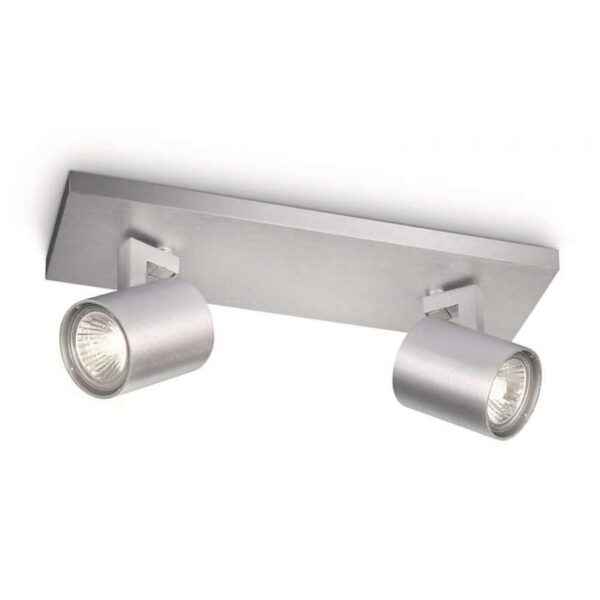 Spot Dublu Philips Runner, 2xGU10, 2x20W, IP20, 10.9x30.5x9cm, Metal, Argintiu - Image 3