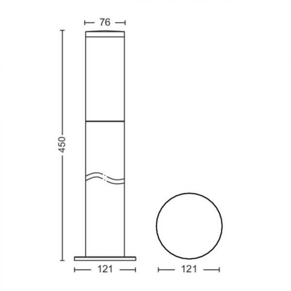 Stalp pentru iluminat exterior Philips Utrecht, 1xE27, max 20W, IP44, - Image 3