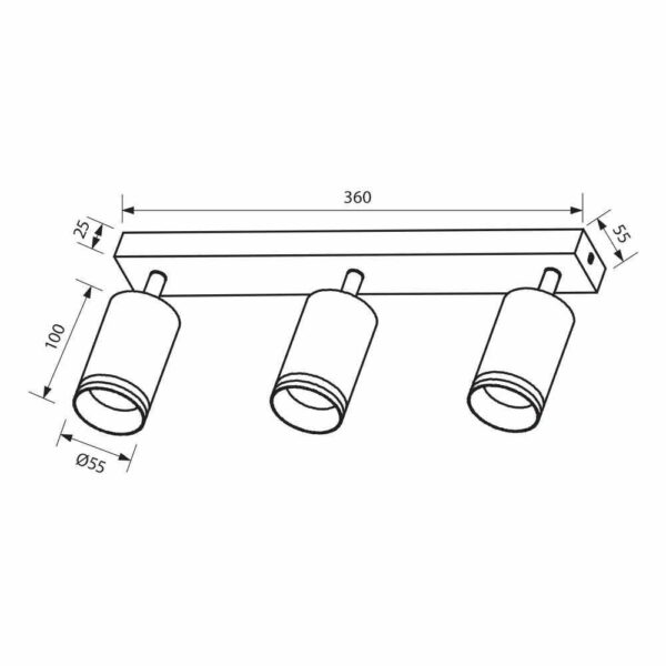 Spot triplu reglabil Vivalux KING, 3xGU10, max 3x35W, IP20, 360x55x165mm, - Image 3