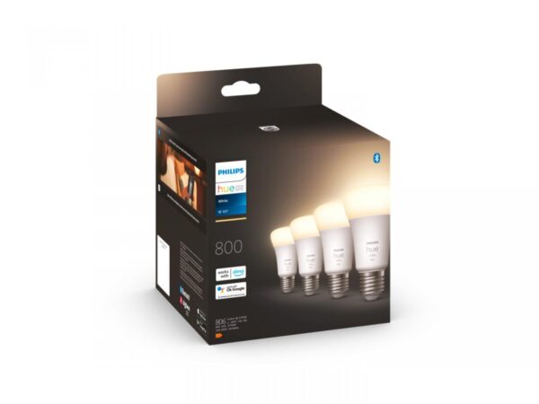 4 Becuri LED inteligente Philips Hue A60, Bluetooth, E27, 9W - Image 3