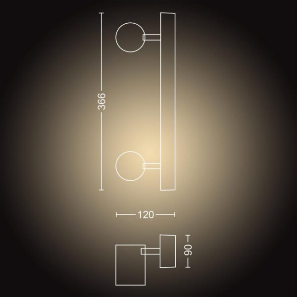 Aplica LED pentru oglinda din baie Philips Hue Adore, Bluetooth, - Image 3