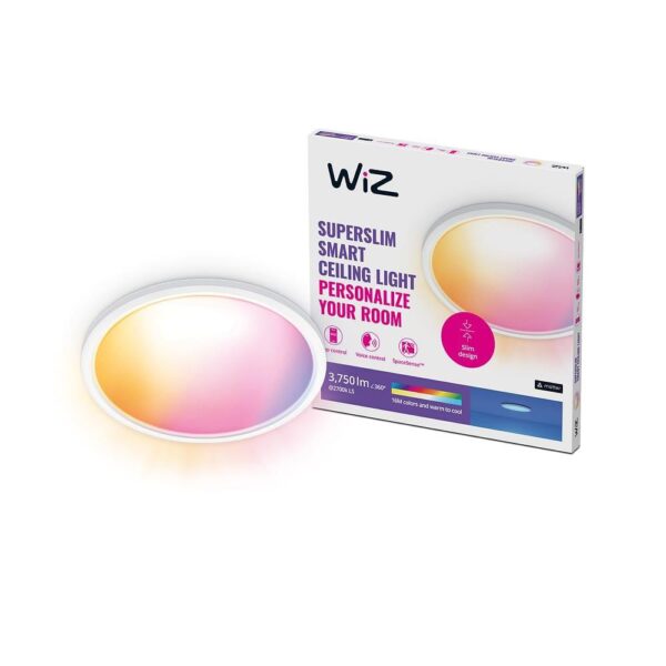 Plafoniera LED RGB WiZ SuperSlim, Wi-Fi, control vocal, 32W, 3750 - Image 3