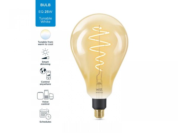 Bec LED inteligent vintage (decorativ) WiZ Connected Filament GoldPS160, Wi-Fi, - Image 3