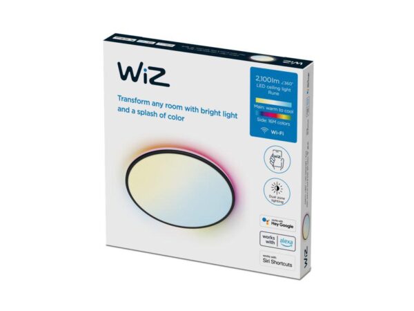 Plafoniera LED RGB WiZ Rune, Wi-Fi, Bluetooth, control vocal, 21W, - Image 4