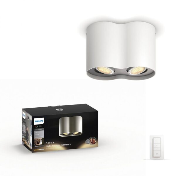 Spot LED Dublu Philips Hue Pillar, Bluetooth, 2xGU10, 2x5W, 700 - Image 6