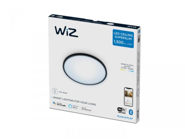 Plafoniera LED WiZ SuperSlim, Wi-Fi, Bluetooth, 16W, 1500 lm, lumina - Image 5