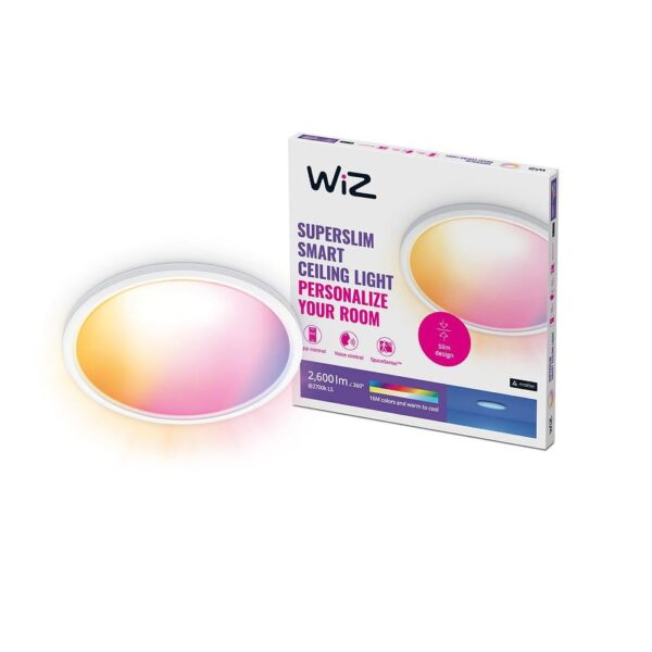 Plafoniera LED RGB WiZ SuperSlim, Wi-Fi, control vocal, 22W, 2600 - Image 3