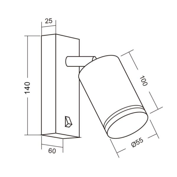Aplica tip Spot reglabil cu intrerupator Vivalux ROUND KING, GU10, - Image 3