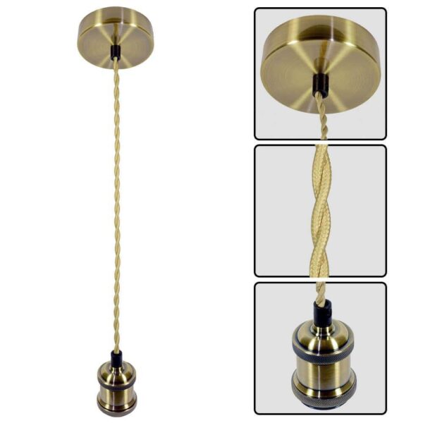 Pendul Vivalux RETRO Antique Brass, E27, max. 60W, textil/Metal, IP20,