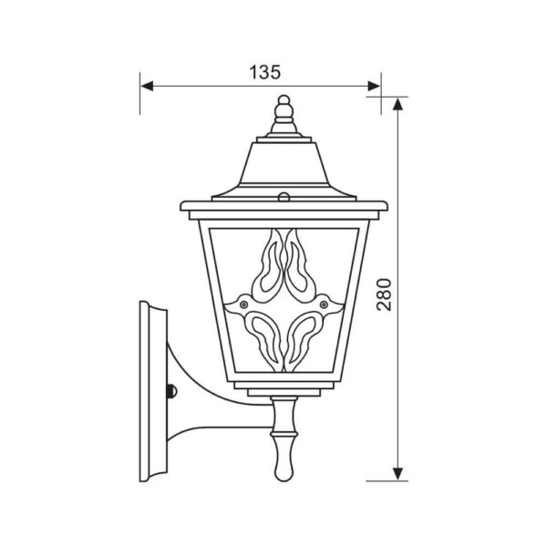 Aplica tip felinar Vivalux LYON UP, E27, max 1x60W, IP44, - Image 3