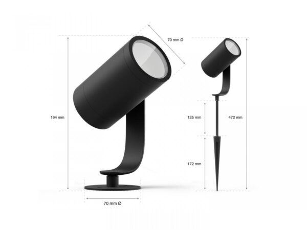 3 Spoturi LED RGB pentru exterior cu spike Philips Hue - Image 3