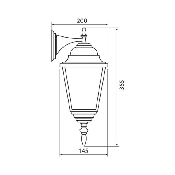 Aplica tip felinar Vivalux RIGA DOWN, E27, max 1x60W, IP44, - Image 3
