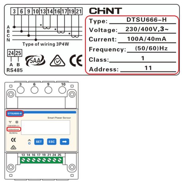 Three-Phase Smart Power Meter Huawei, DTSU666-H 100A - Image 3