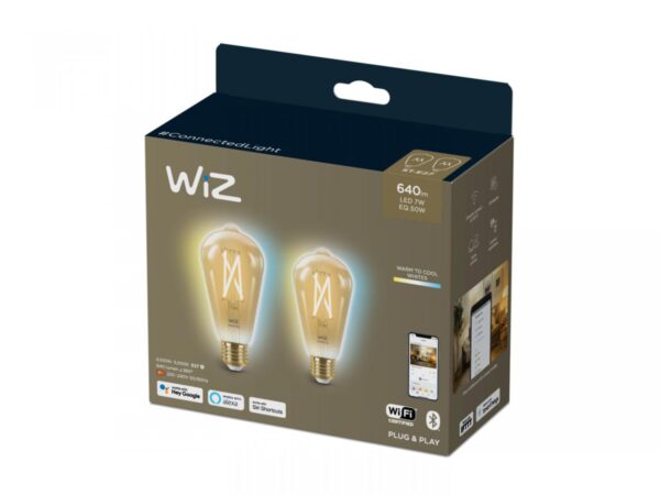 2 Becuri LED inteligente vintage (decorative) WiZ Connected Filament Gold - Image 3