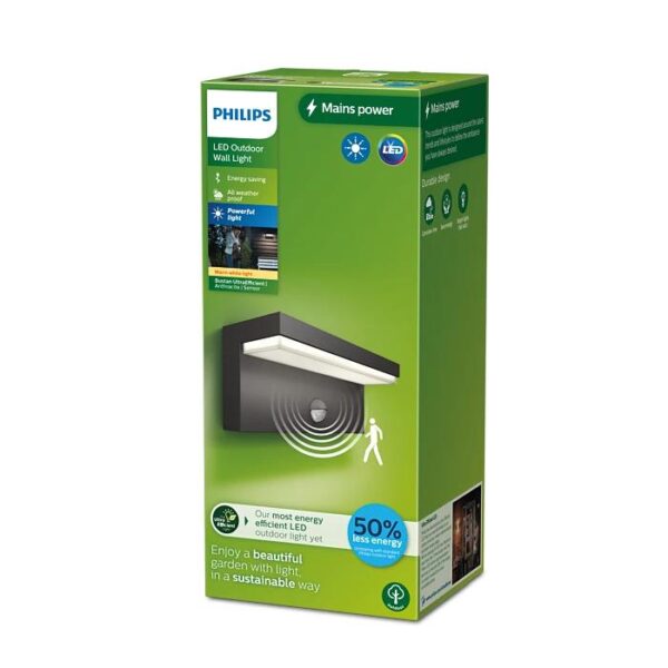 Aplica LED pentru exterior cu senzor de miscare Philips BUSTAN,