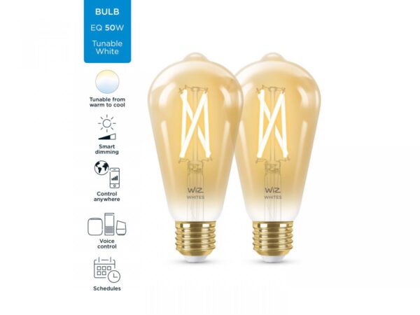 2 Becuri LED inteligente vintage (decorative) WiZ Connected Filament Gold - Image 4