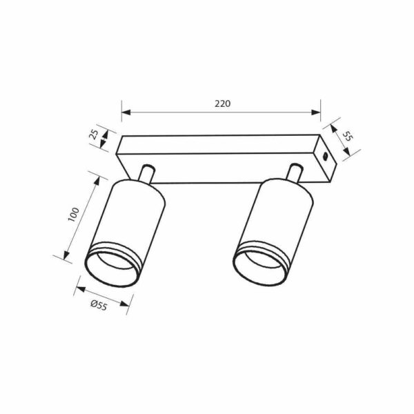 Spot dublu reglabil Vivalux KING, 2xGU10, max 2x35W, IP20, 220х55х165mm, - Image 3