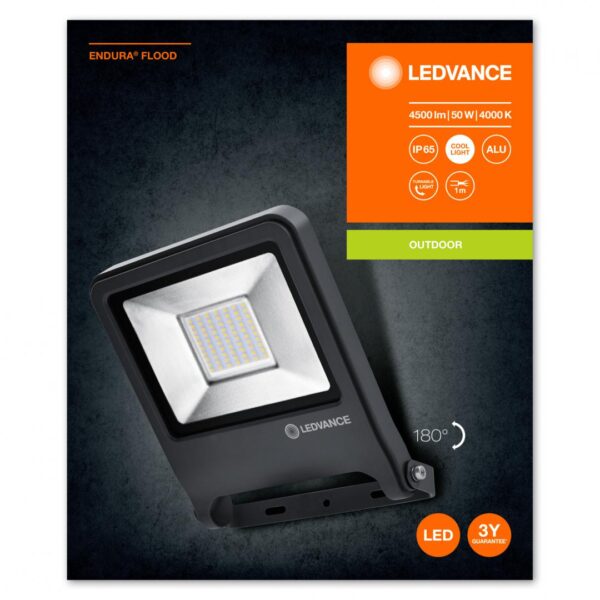 Proiector LED Ledvance ENDURA FLOOD, 50W, 220-240V, 4500 lm, lumina - Image 3
