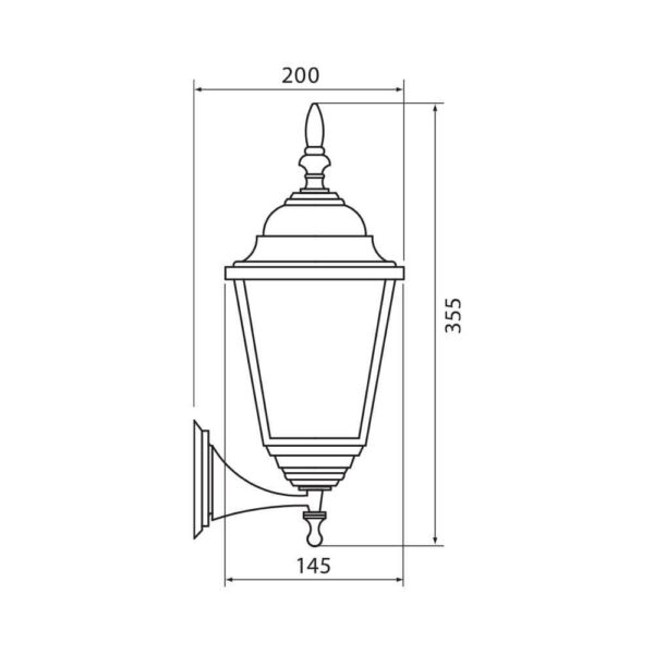 Aplica tip felinar Vivalux RIGA UP, E27, max 1x60W, IP44, - Image 3