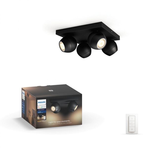 Spot LED Cvadruplu Philips Hue Buckram, Bluetooth, 4xGU10, 4x5W, 1400 - Image 6