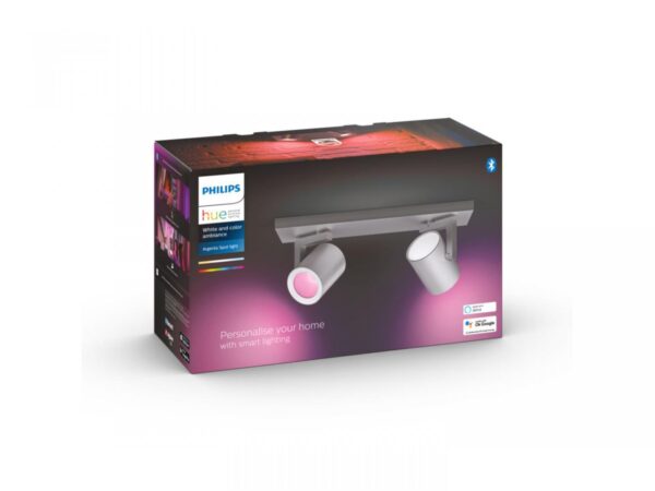 Spot LED RGB Dublu Philips Hue Argenta, Bluetooth, 2xGU10, 2x5.7W, - Image 3