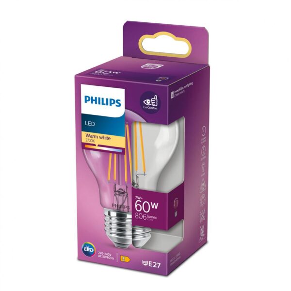 Bec LED Philips Classic A60, EyeComfort, E27, 7W (60W), 806 - Image 3
