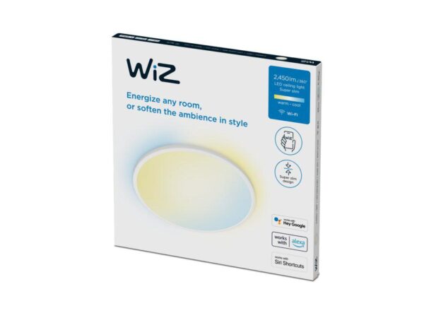 Plafoniera LED WiZ SuperSlim, Wi-Fi, control vocal, 22W, 2450 lm, - Image 3
