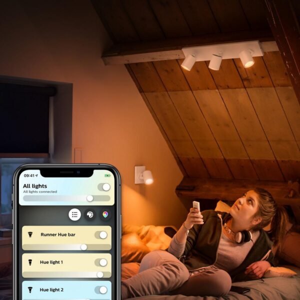 Spot LED Triplu Philips Hue Runner, Bluetooth, 3xGU10, 3x5W, 1050 - Image 7