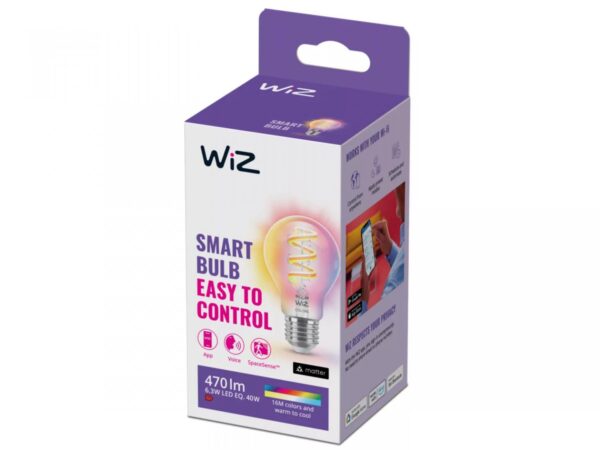 Bec LED RGB inteligent WiZ Connected Filament Clear A60, Wi-Fi, - Image 3