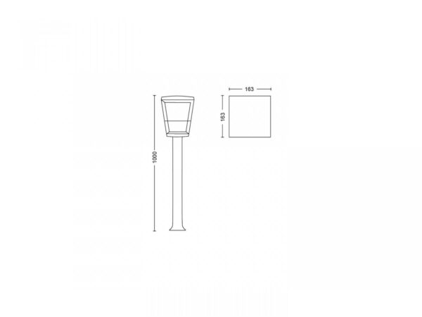 Stalp tip felinar LED RGB pentru exterior Philips Hue Econic, - Image 4
