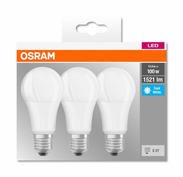 3 Becuri LED Osram Base Classic A, E27, 13W (100W), - Image 4