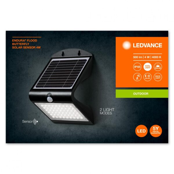 Aplica LED pentru exterior, solara cu baterie Li-ion, cu senzor - Image 3