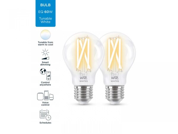 2 Becuri LED inteligente vintage (decorative) WiZ Connected FilamentClear A60, - Image 4