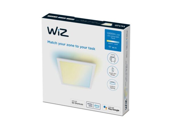 Panou LED WiZ Panel SQ, Wi-Fi, control vocal, 12W, 1000 - Image 4
