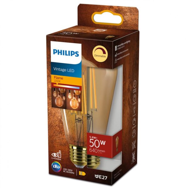Bec LED vintage (decorativ) Philips Classic Gold Bulb ST64, EyeComfort,