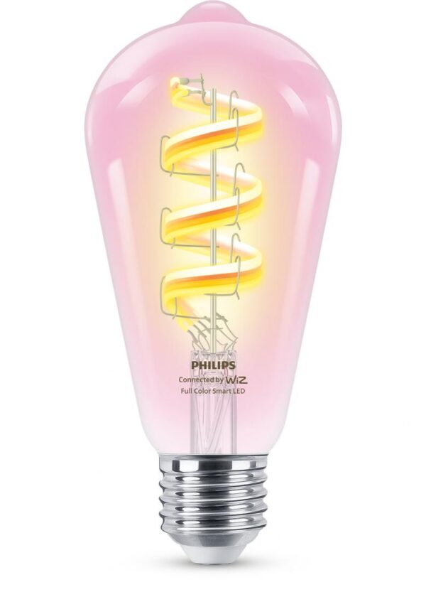 Bec LED RGB inteligent Philips Filament Bulb Clear ST64, Wi-Fi, - Image 3