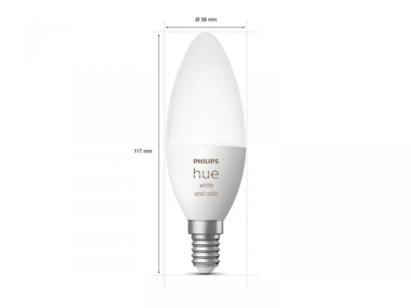 2 Becuri LED RGB inteligente Philips Hue B39, Bluetooth, E14, - Image 4