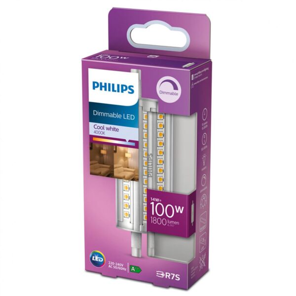 Bec LED Philips, R7S, 14W (100W), 1800 lm, lumina neutra - Image 3