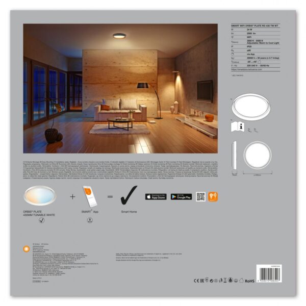 Plafoniera LED inteligenta Ledvance SMART+ Wifi Orbis Plate 430, 26W, - Image 5