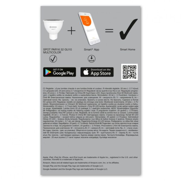 3 Becuri LED RGB inteligente Ledvance SMART+ WiFi SPOT Multicolour, - Image 4