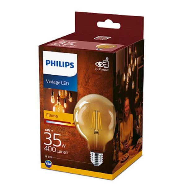 Bec LED vintage (decorativ) Philips Classic Gold Globe G93, EyeComfort, - Image 3