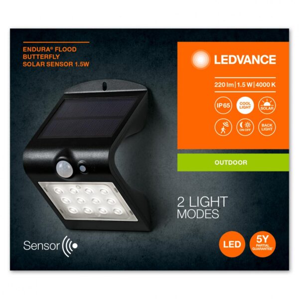 Aplica LED pentru exterior, solara cu baterie Li-ion, cu senzor - Image 3