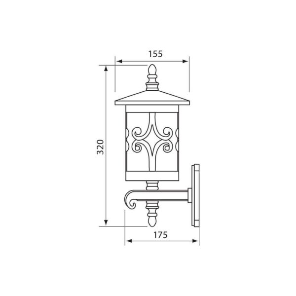 Aplica tip felinar Vivalux JARDIN UP, E27, max. 1x60W, IP44, - Image 3
