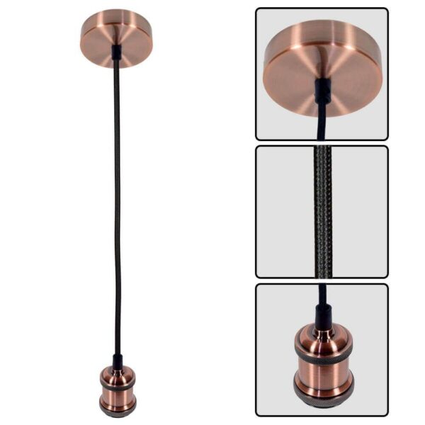 Pendul Vivalux RETRO Antique Copper, E27, max. 60W, textil/Metal, IP20,